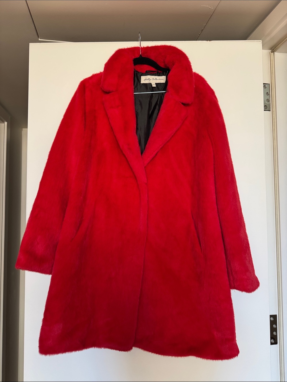 Sebby Collection Red Faux Fur Coat
Size